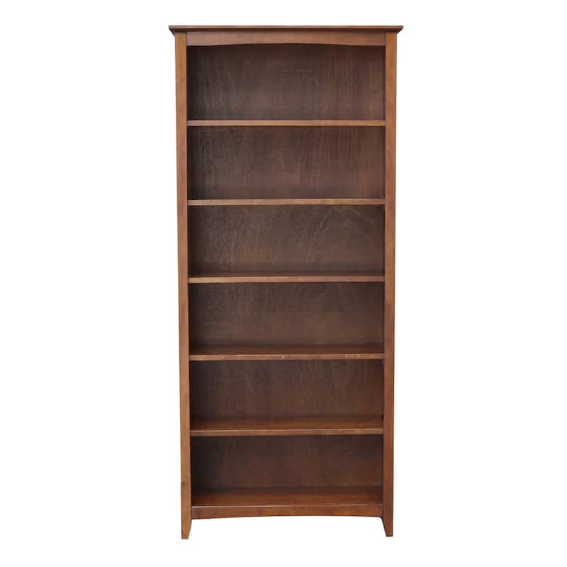 International Concepts Solid Wood Shaker Bookcase - 72 Inch - Espresso