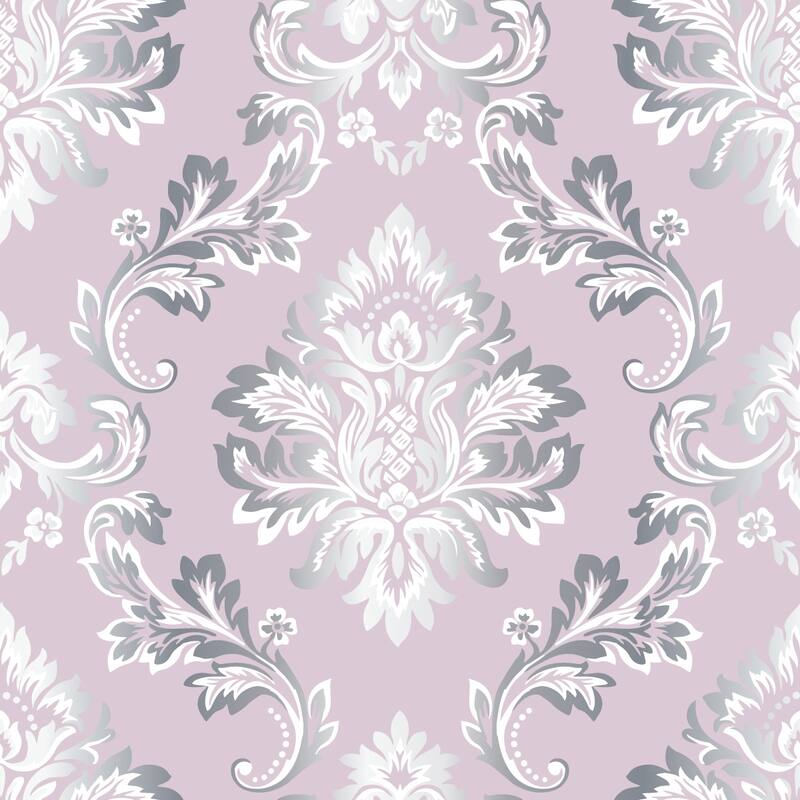 Pink Wallpaper Monogram Peel and Stick and Prepasted - Bed Bath