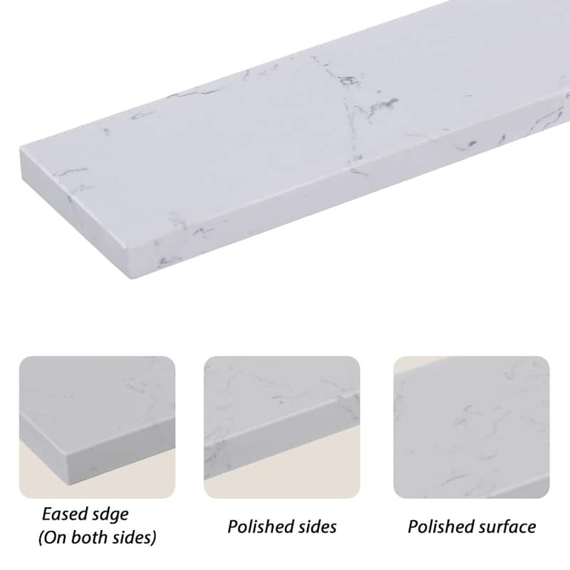 60 in. Engineered Marble Backsplash For Cabinet Vanity