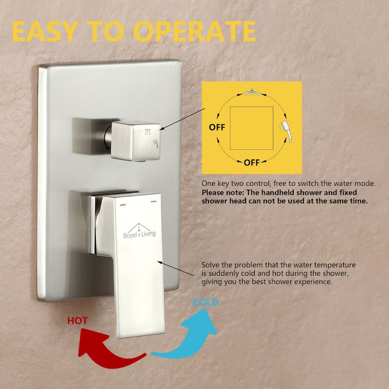2-Function 10/12/16 In Ceiling Mounted Shower System