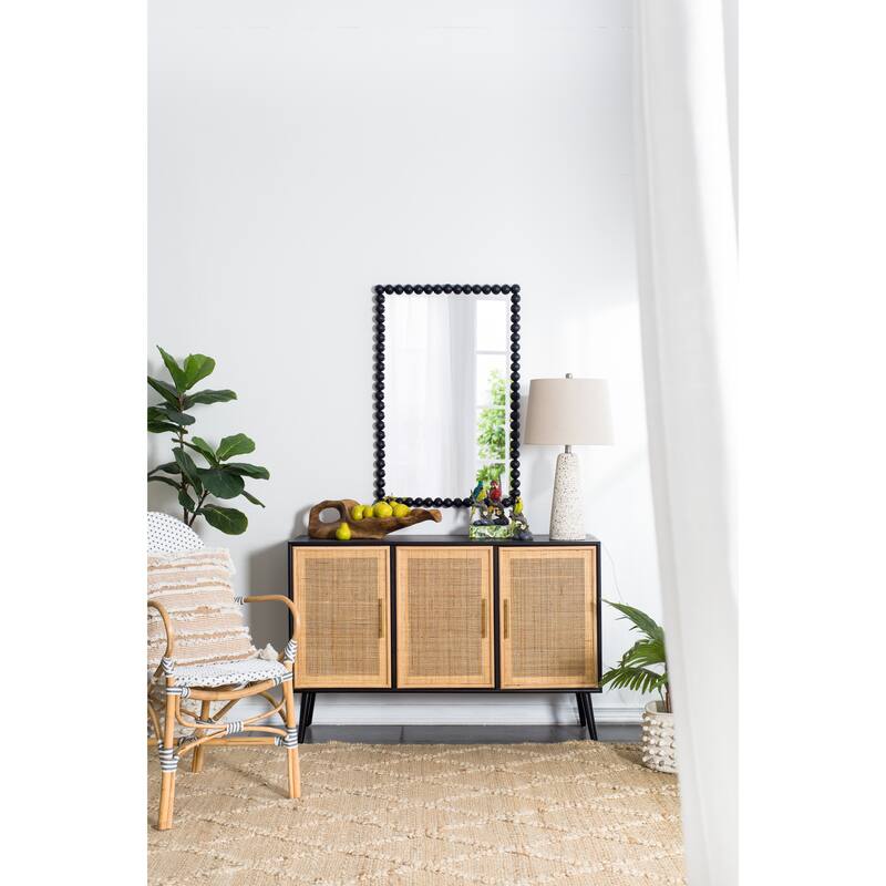 Wall Decor Mirror with Metal Frame - Black