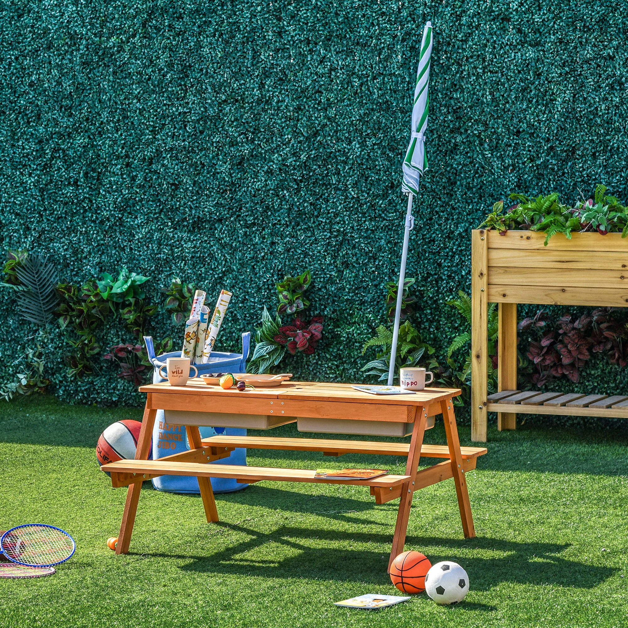 Kids wooden garden clearance set
