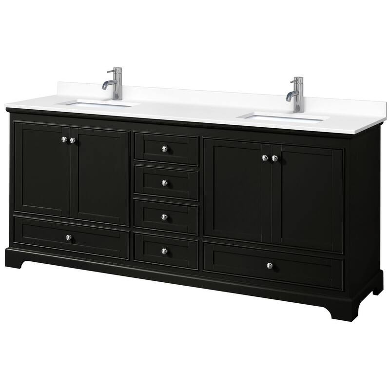 Wyndham Collection Deborah 80" Free Standing Double Basin Vanity Set