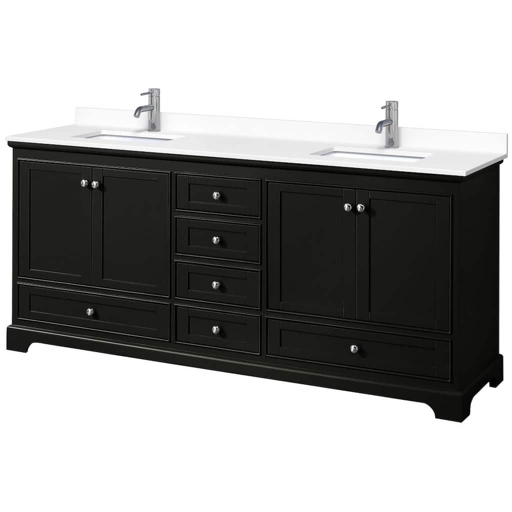 Wyndham Collection Deborah 80" Free Standing Double Basin Vanity Set