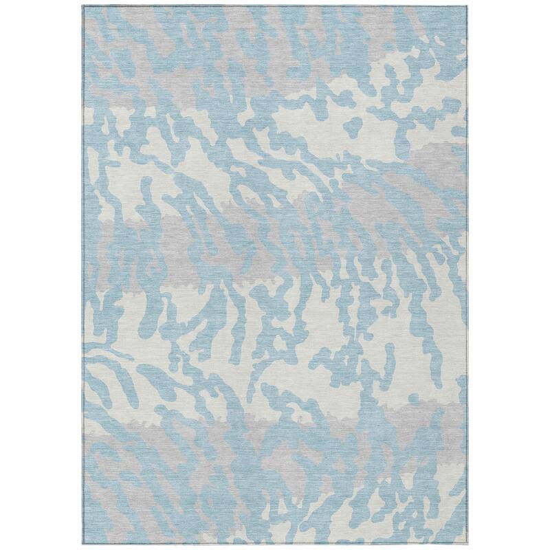 Machine Washable Indoor/ Outdoor Chantille Animal Print Abstract Rug
