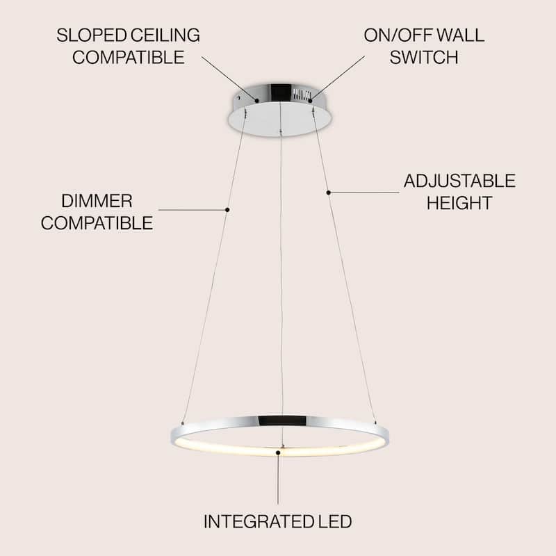 Kinsley Modern Bohemian Iron Integrated LED Pendant by JONATHAN Y