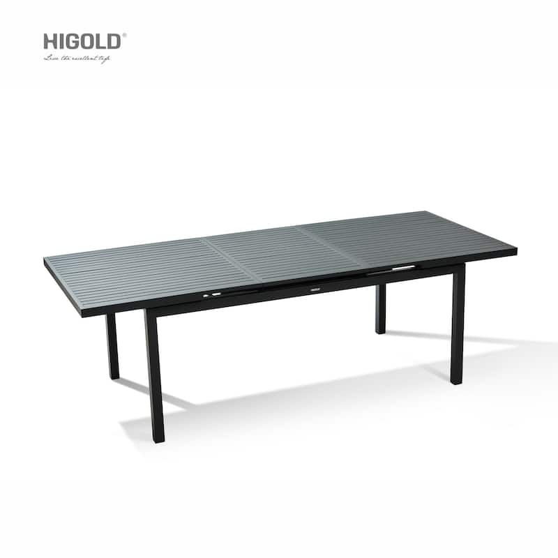 HIGOLD Heck Aluminum 1-Piece Extendable Patio Dining Table, Outdoor Furniture for 8