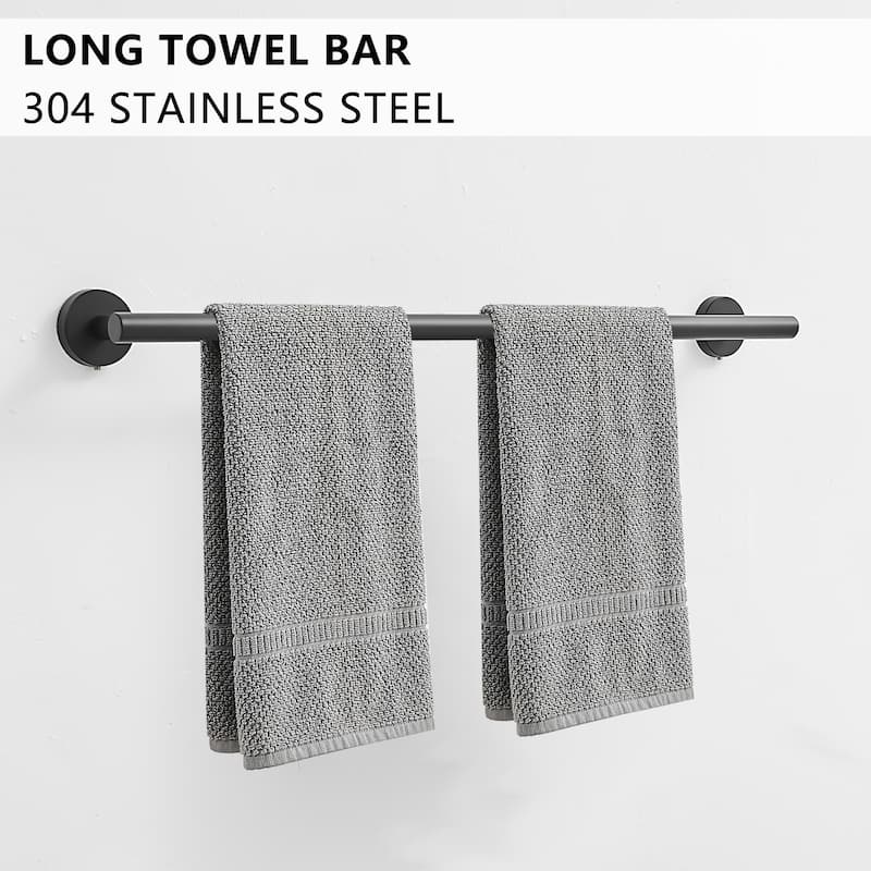 Topcraft Wall Mounted Stainless Steel Bathroom 8 Piece Hardware Set
