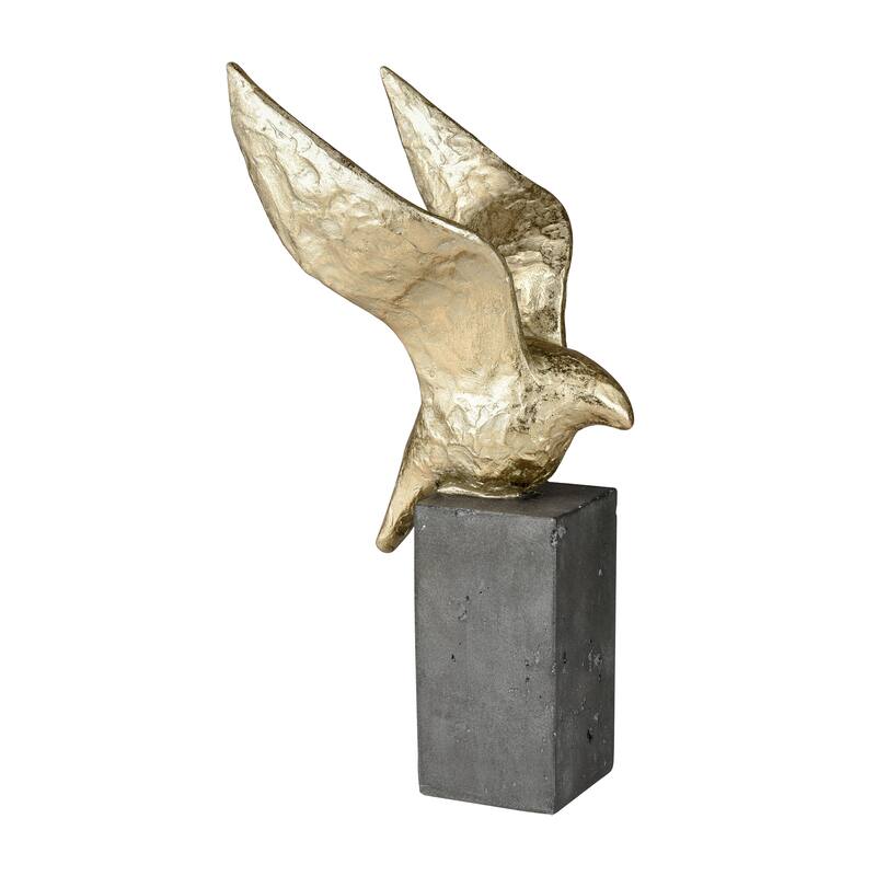Elk Home Winged Bird Gold Composite 11.5 Inch Wide Sculpture