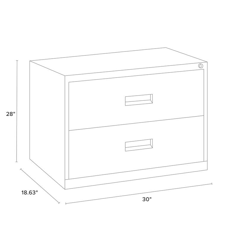 Hirsh Commercial 30" Wide 2-Drawer Lateral File Cabinet, Light Gray