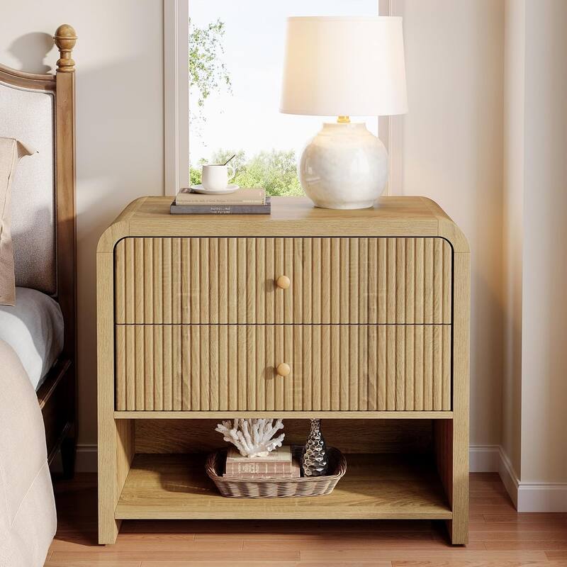 31.5 Inches Oversized Nightstand with 2 Drawers