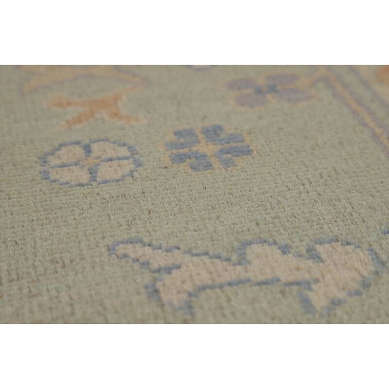 Hand Knotted Oriental 100% Wool Carpet Transitional All-Over Peach Oushak Area Rug - 10' 0'' X 8' 4''