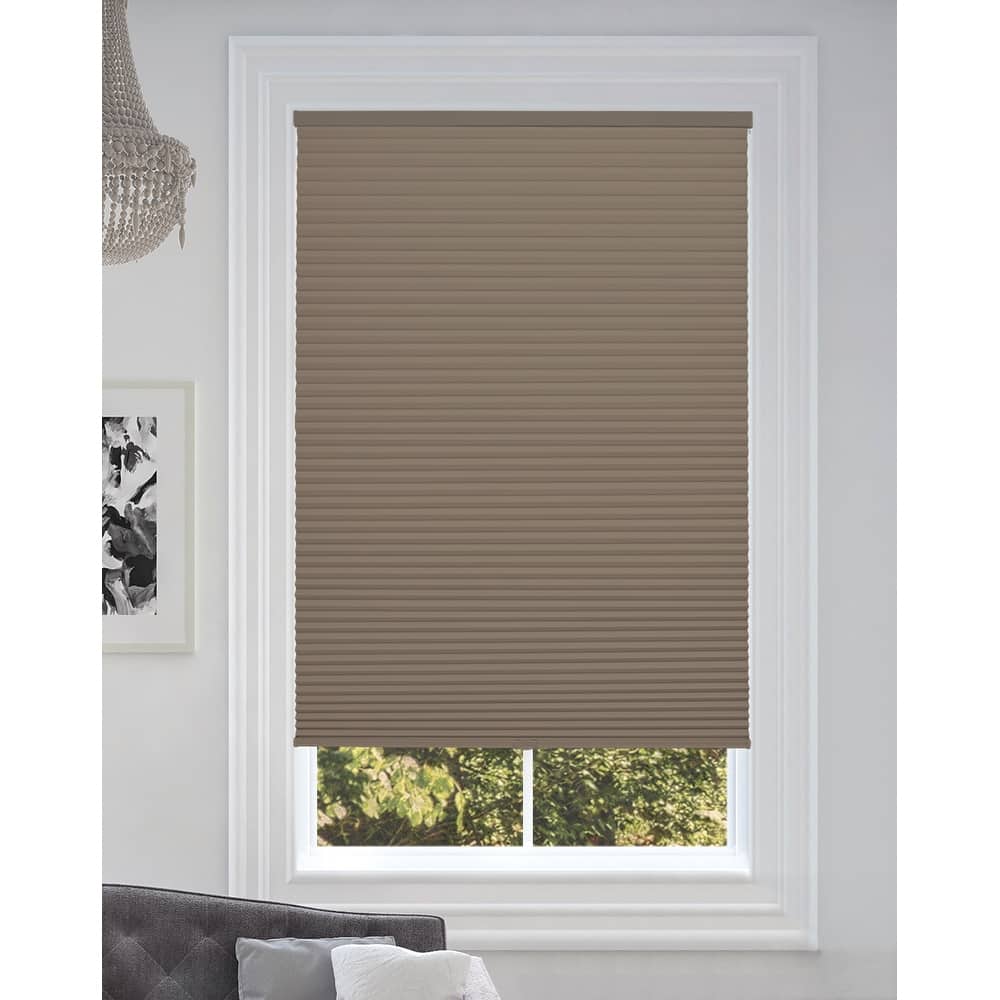 BlindsAvenue Cordless Blackout Cellular Honeycomb Shade, 9/16" Single Cell, Warm Cocoa