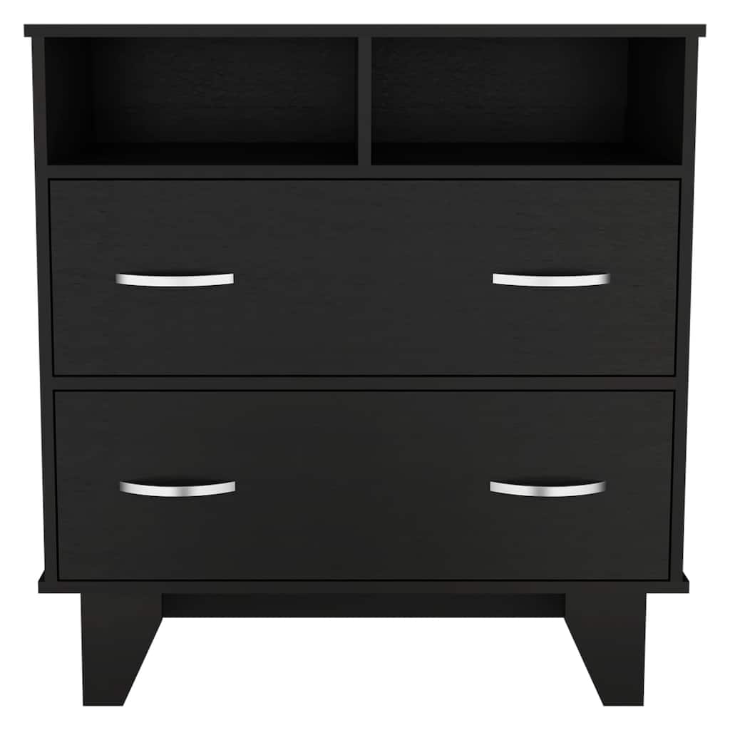 Double Drawer Dresser for Living Room ,Apartment, Bedroom, Black