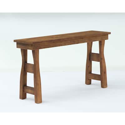 59" All Solid Wood Console Table, Rustic Style Entryway Table for Living Room and Foyer