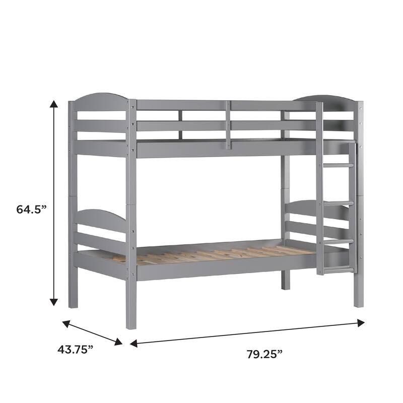 Walker Edison Solid Wood Convertible Twin-over-Twin Bunk Bed