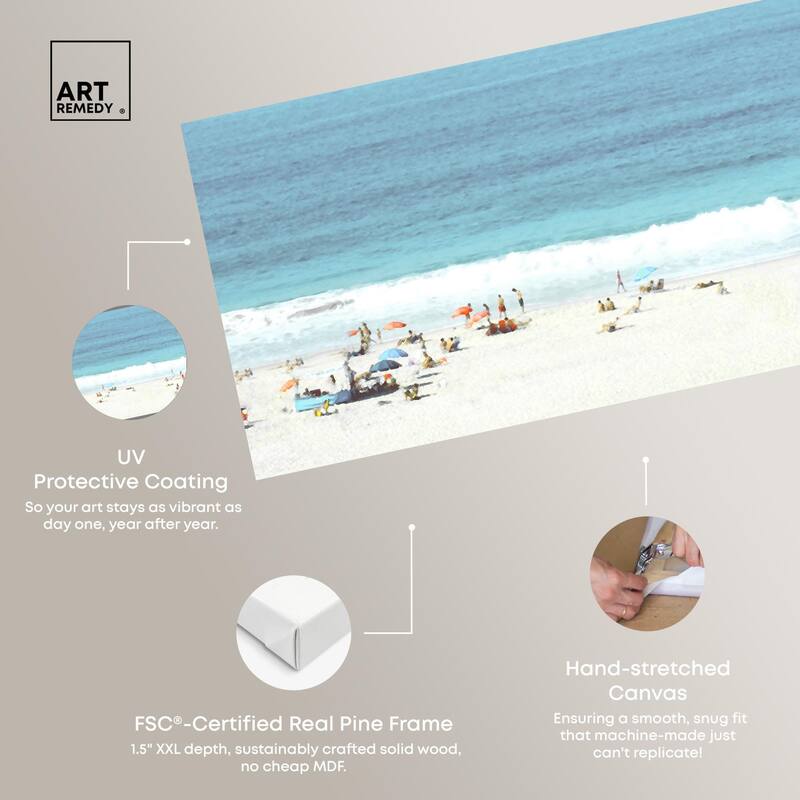 Beach Panorama Love Panoramic Canvas by Art Remedy, Gallery Wrapped