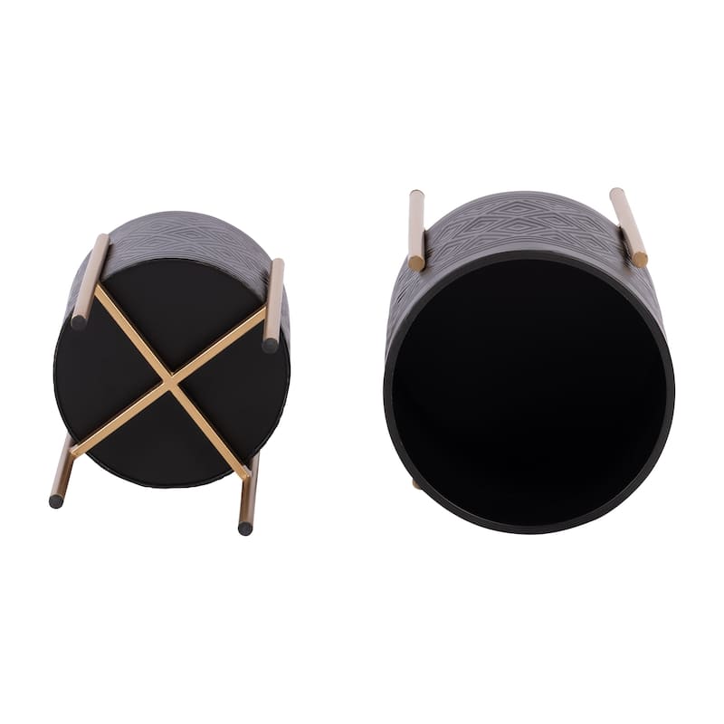 S/2 Planter On Metal Stand