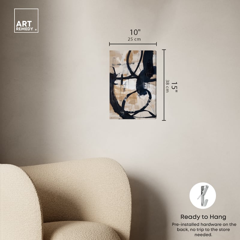 Art Remedy Flowing Ii Gallery Wrapped Abstract Shapes 1 Piece Canvas Wall Art
