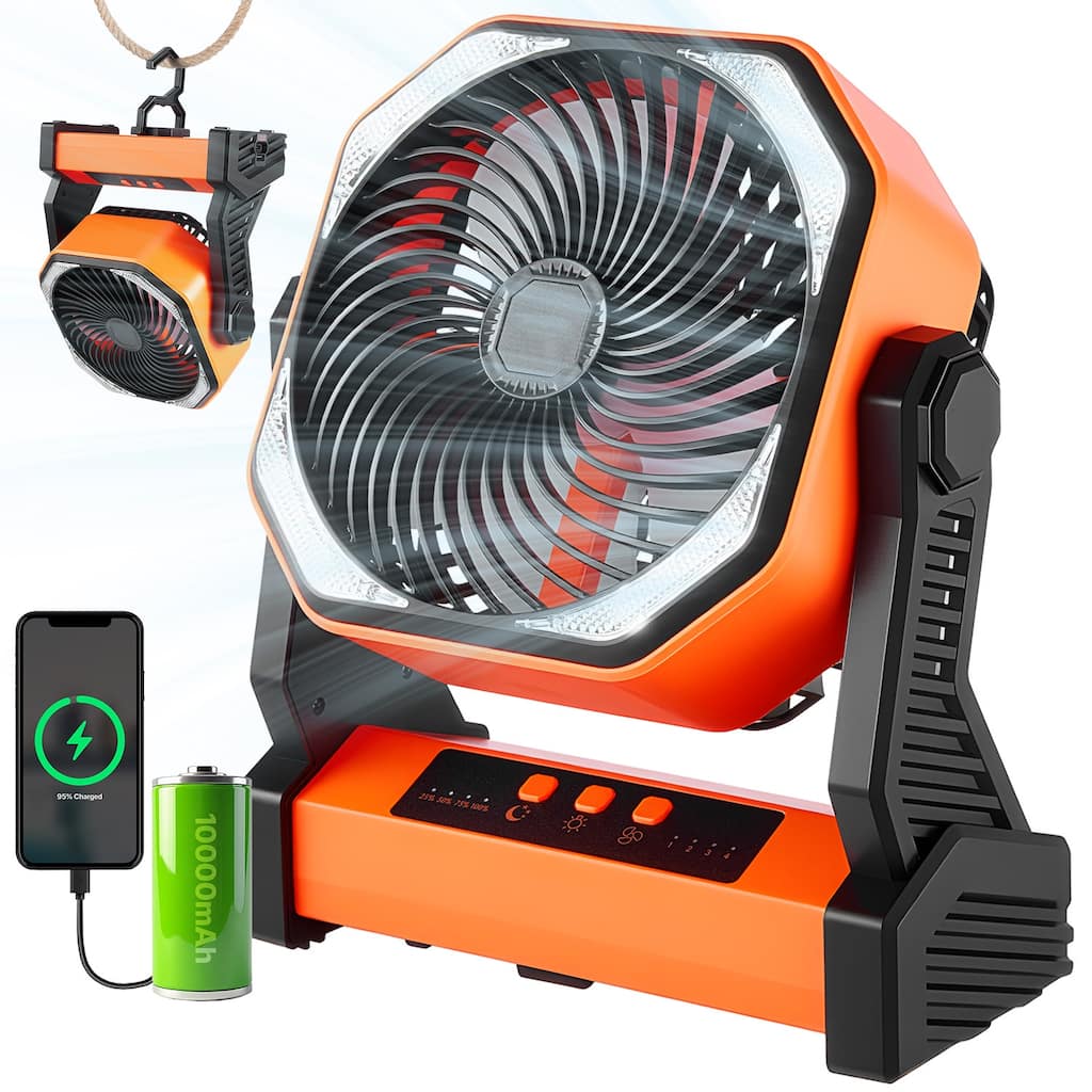 8 inch Rechargeable Camping Desktop Fan Battery Operated 4 Speeds