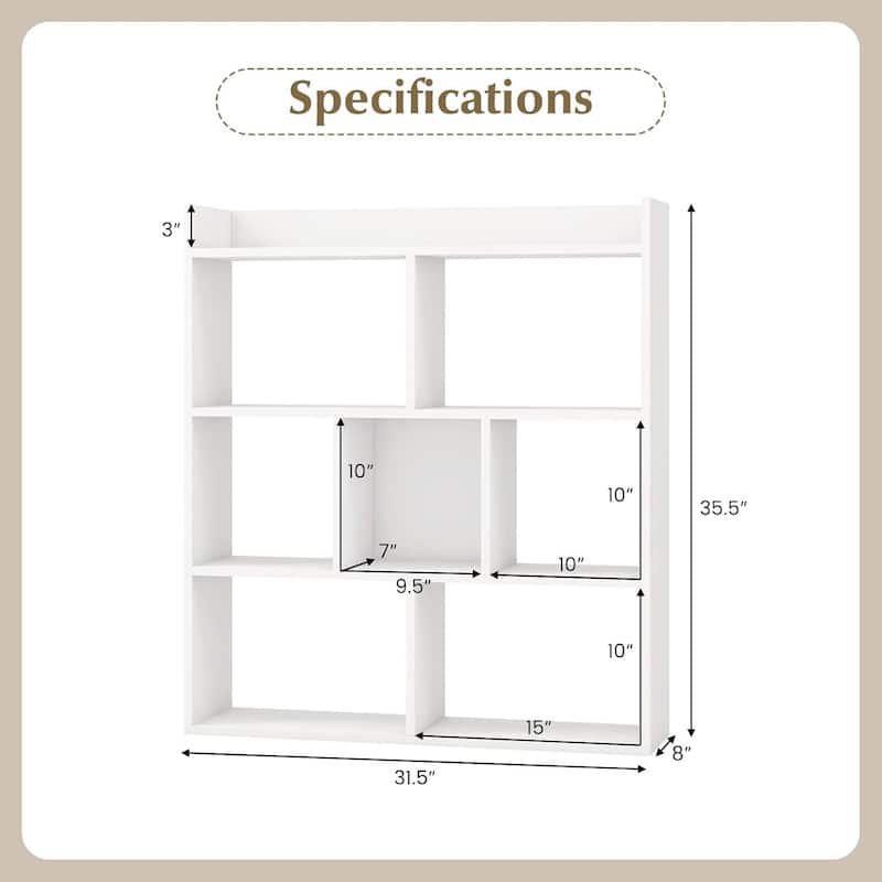 1/2PCS Living Room 7-cube Bookcase Open Storage Shelf White