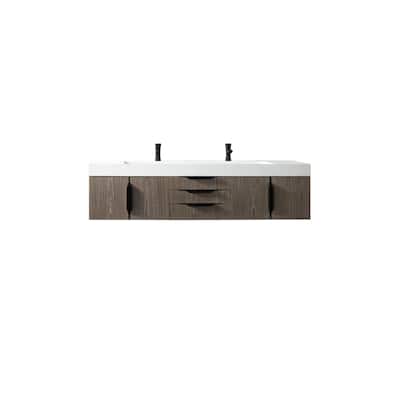 James Martin Vanities 983-V72D-W-B-GW Columbia 72" Wall Mounted Double
