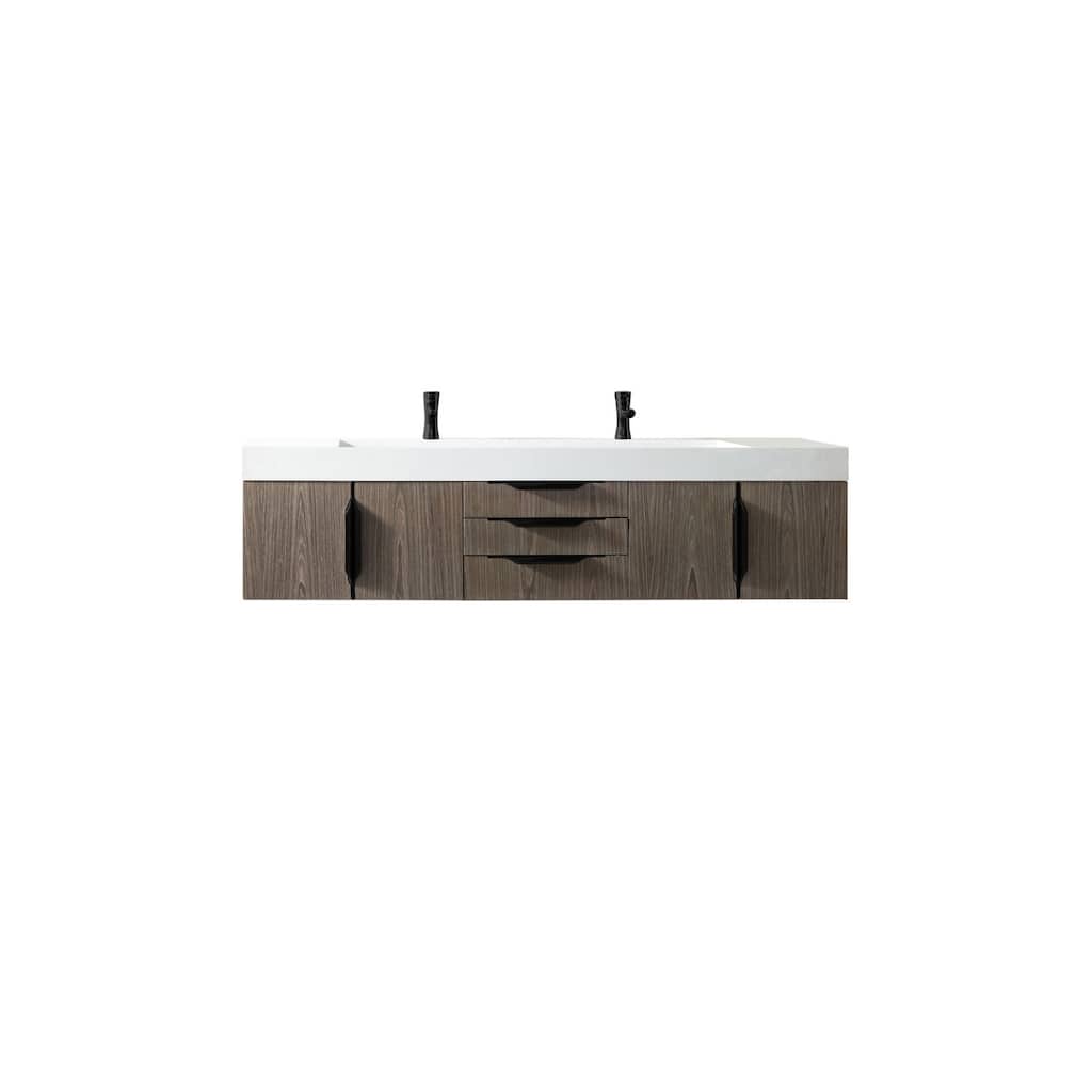 James Martin Vanities 983-V72D-W-B-GW Columbia 72" Wall Mounted Double