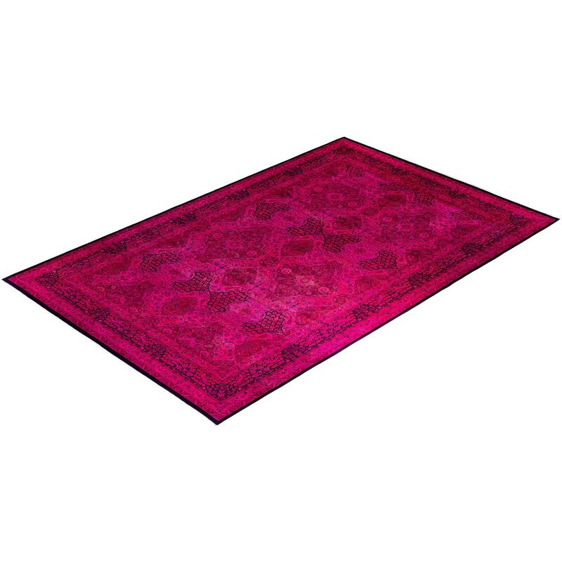 Overdyed, One-of-a-Kind Hand-Knotted Area Rug - Pink - 10' 3" x 16' 0"