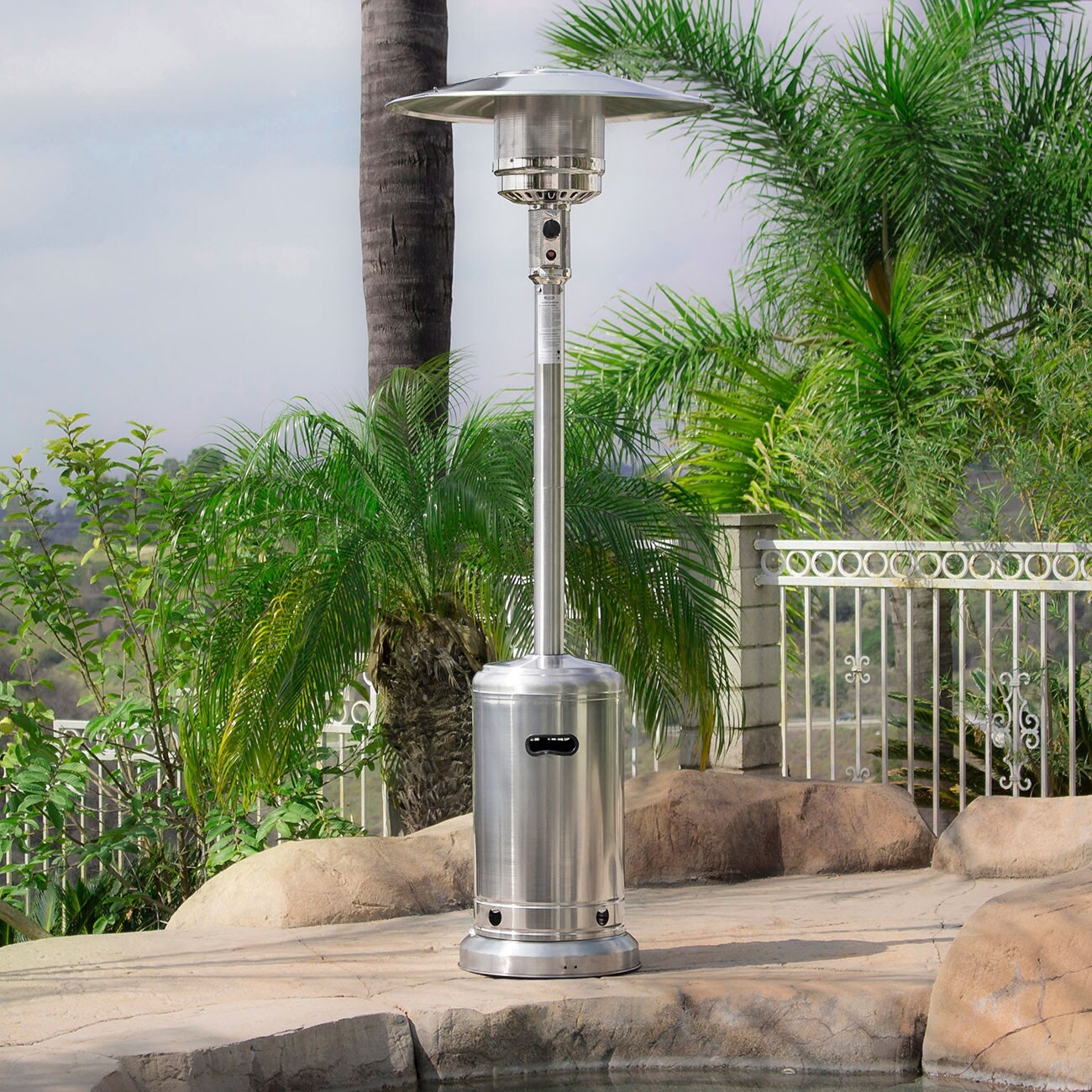 Shop Belleze 48 000btu Premium Patio Propane Heater Csa Certified Stainless Steel Standard Overstock 15966196