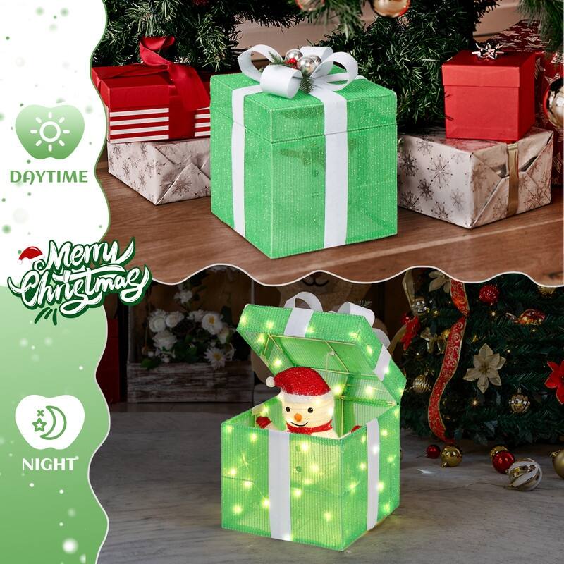 12in Motorized Gift Box Christmas Decorations with Motor