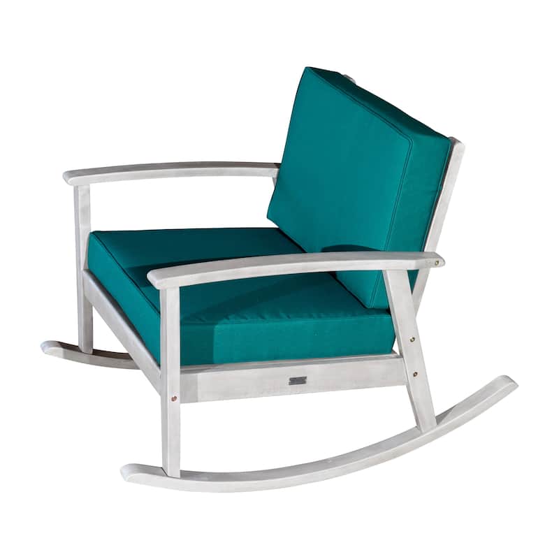 DTY Outdoor Living Longs Peak Eucalyptus Rocking Chair with Cushions