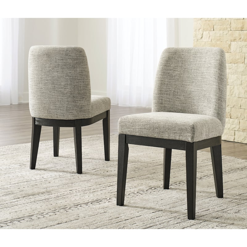 Burkhaus Dark Brown Dining Upholstered Side Chair, Set of 2 - 20.5" W x 24" D x 35.5" H