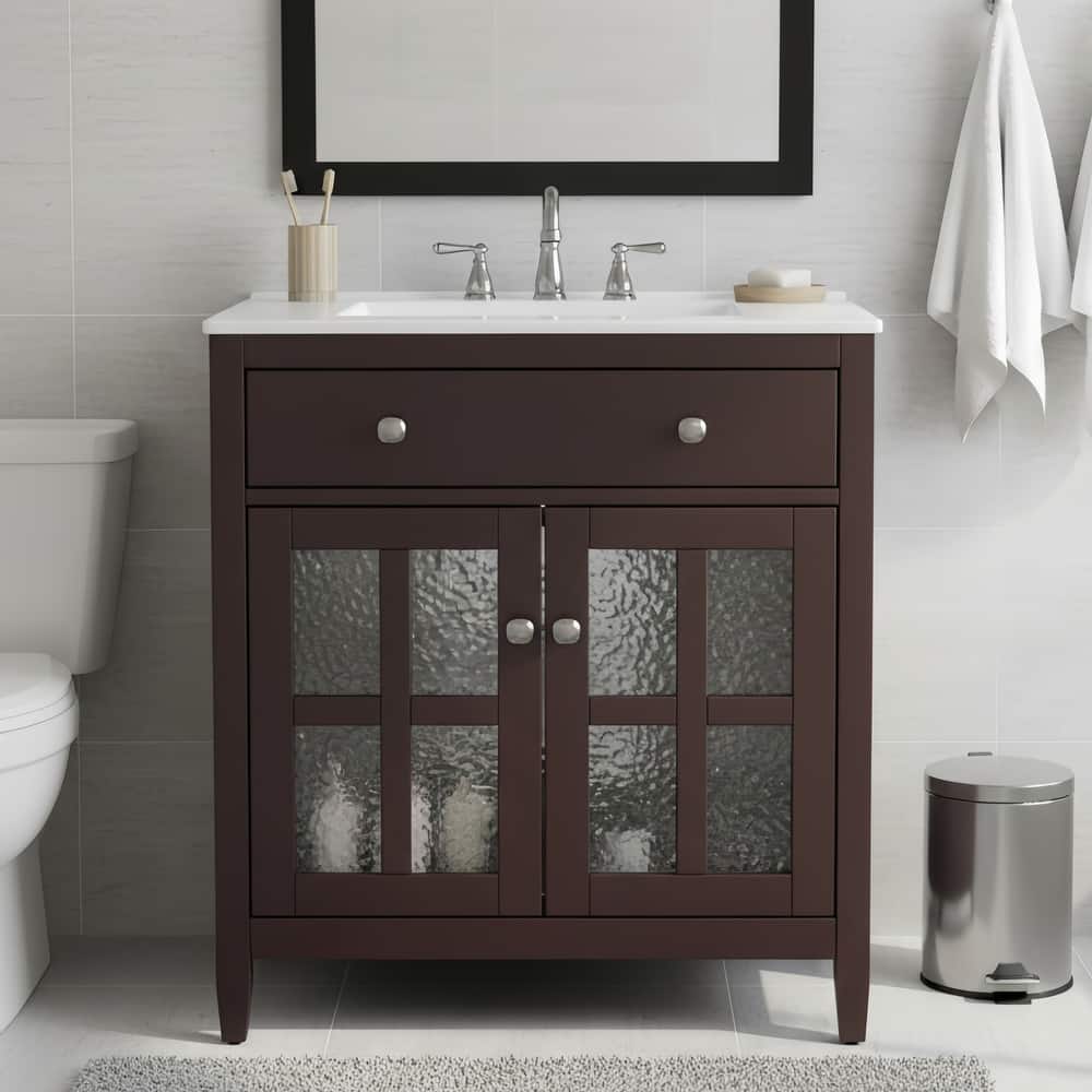 Christopher Knight Home-Josie 30-Inch Bathroom Vanity with Ceramic Sink