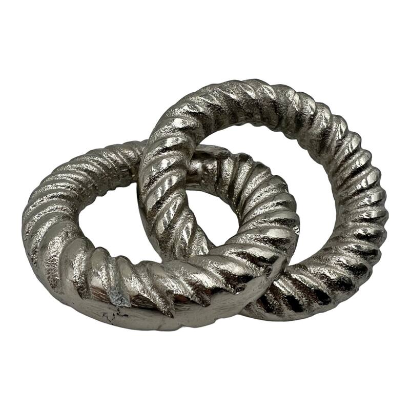 Decorative Handmade Aluminum 6 inch Modern Chain Sculpture - 6 x 4 x 1.5 in