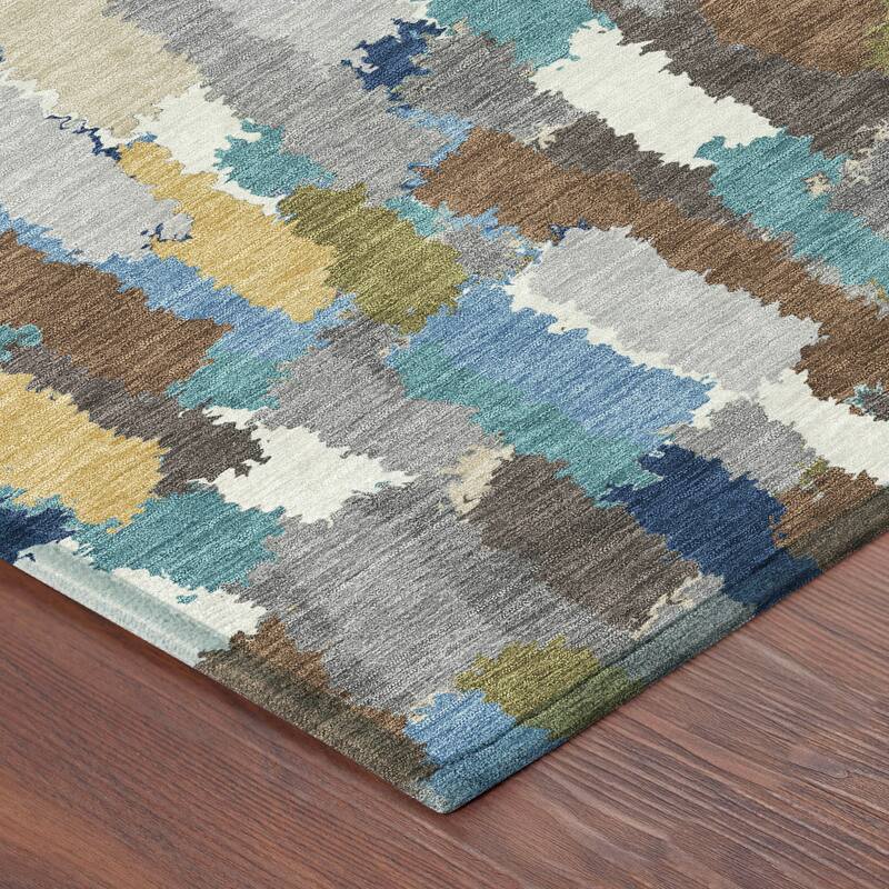 Machine Washable Indoor/ Outdoor Contemporary Stacks Chantille Rug