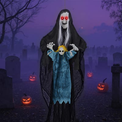6.1 FT Hanging Animatronic Halloween Décor Sound-Activated Props