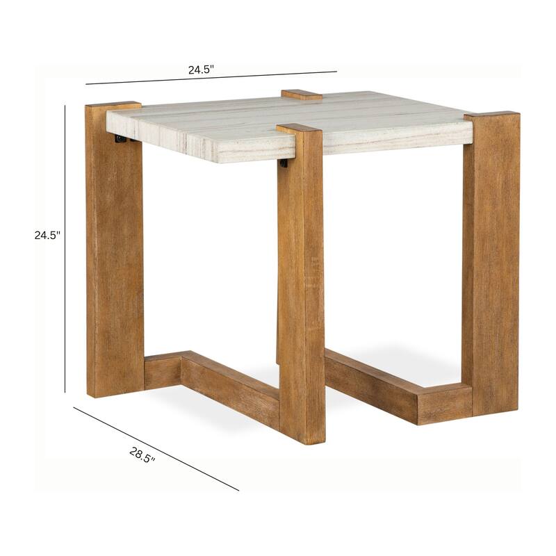 Magnussen Home Carrington Honey Wheat Rectangular End Table - 24.5''W x 28.5''D x 24.5''H