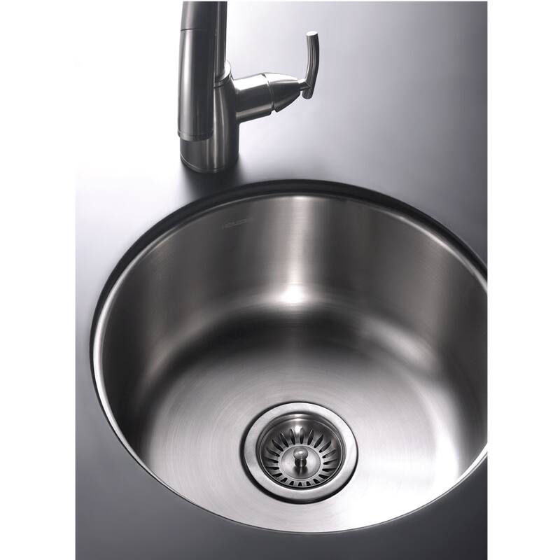 Houzer 17-1/2" Single Basin Undermount Stainless Steel Bar Sink with - Stainless Steel
