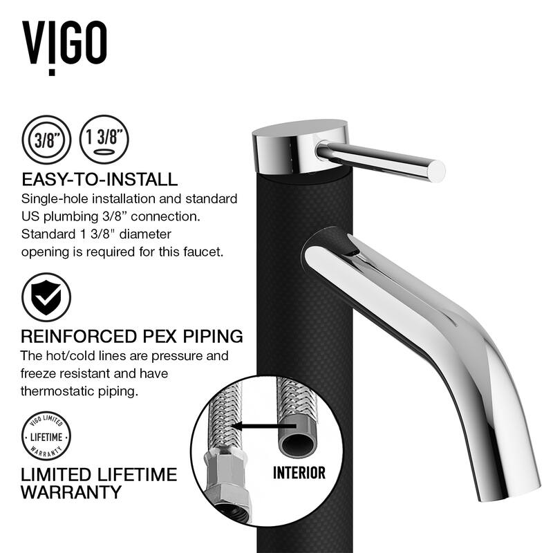 VIGO Giralda 16"L x 11"W Concrete Vessel Sink and Lexington 10"H Faucet Set