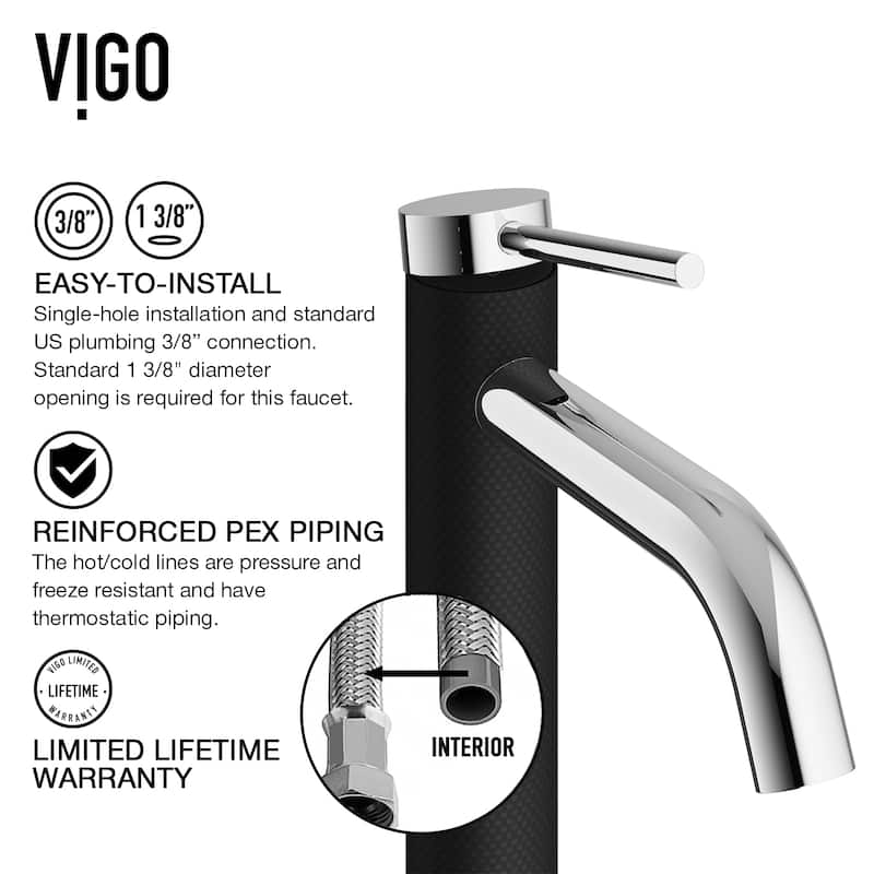 VIGO Lexington 10" H Single Handle Single Hole Bathroom Vessel Faucet