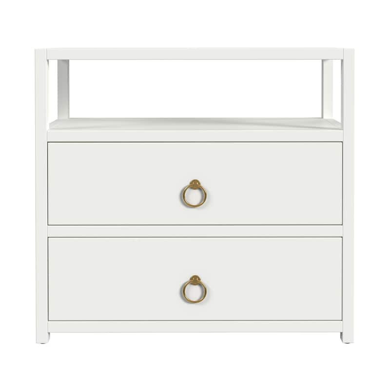 Lark 2-Drawer Wide Nightstand