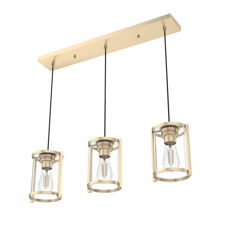 Hunter Astwood 3-Light Linear Cluster, Kitchen Island, Dining Room - Transitional, Contemporary, Modern Farmhouse