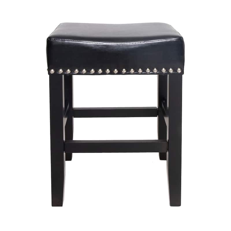 Laramie 26-inch Bonded Leather Backless Counter Stool (Set of 2) by Christopher Knight Home