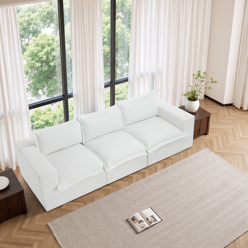 No Assembly Chenille Modular Sectional Sofa Comfy Cloud Couch