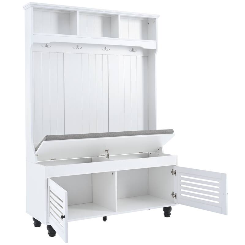 47.2'' Wide Hall Tree with Storage Bench - 47.2" D x 17.8" W x 69.1" H