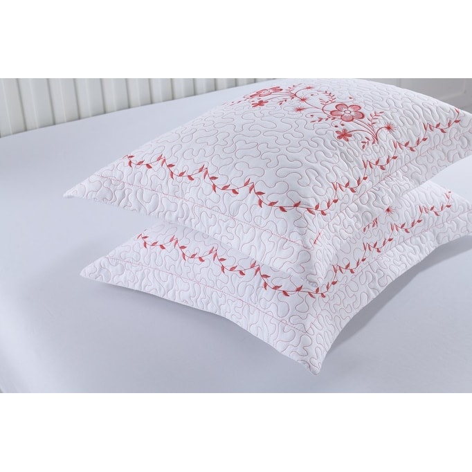 MarCielo 2 Pack Pillow Shams Throw Pillow Covers Euro Sham Embroidery