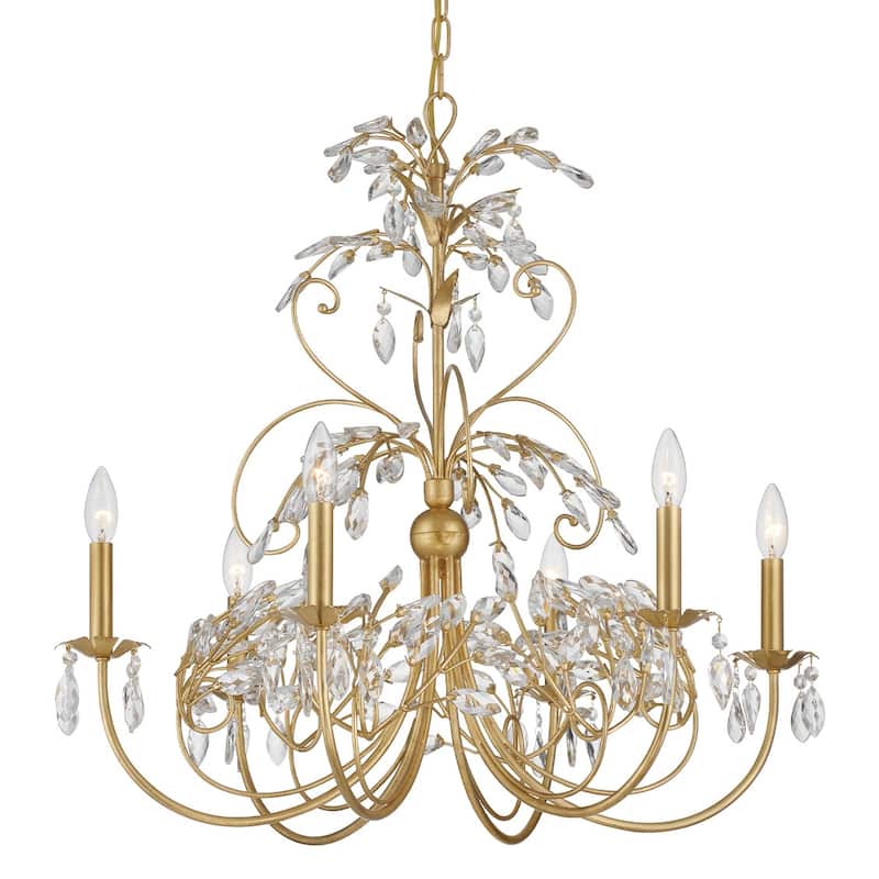 Crystorama Lighting Group SDE-4926 Sadie 6 Light 29" Wide Crystal - Antique Gold
