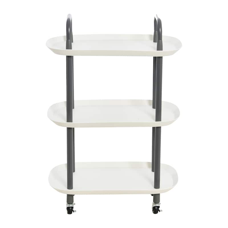 Plastic and Metal 3-Tier Trolley - N/A
