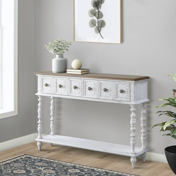 Flikker Dark Charcoal and Antique White Console Table Bed Bath