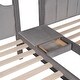 preview thumbnail 16 of 16, Full Over Twin & Twin Bunk Bed Velvet Triple Bunk Bed with Drawers and Guardrails, Beige
